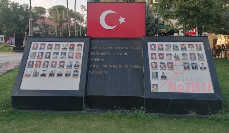 Anıttaki şehit fotoğraflarına ne oldu: SALDIRI MI, KAZA MI?